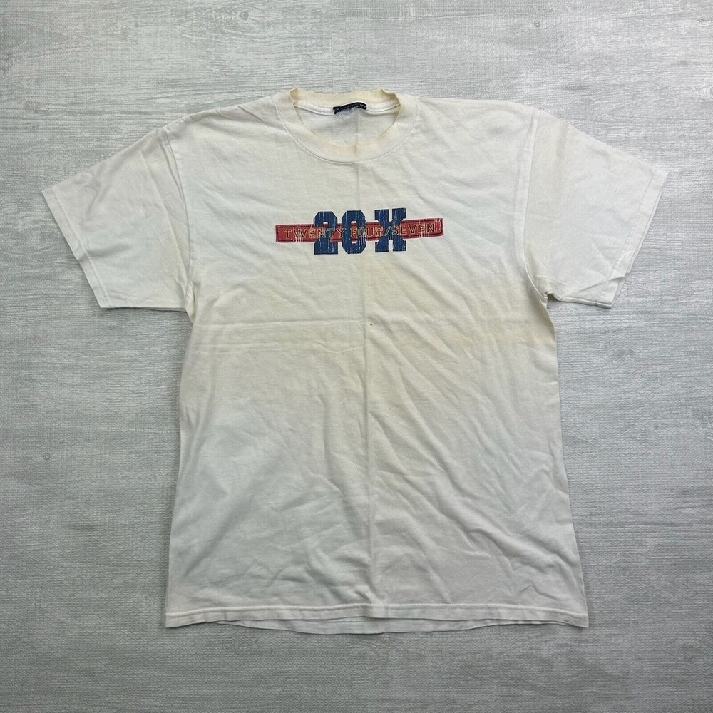 Vintage Y2K 24/7 Skateboards Shirt Adult Large White Twenty Four Seven 20X